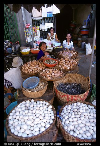 A variety of eggs for sale, district 6. Cholon, Ho Chi Minh City, Vietnam (color)