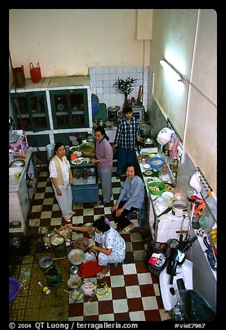 Women in a home kitchen. Ho Chi Minh City, Vietnam