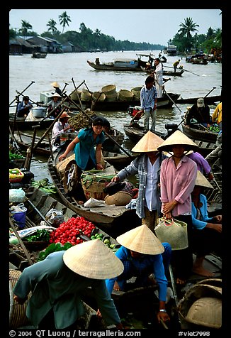 Phung Hiep floating market. Can Tho, Vietnam (color)