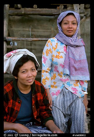 Muslem women from Cham minority village, near Chau Doc. Vietnam (color)