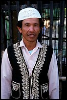 Muslem man from Cham minority village, near Chau Doc. Vietnam ( color)