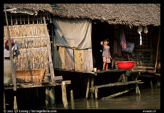 Housing at the edge of the canal, Phung Hiep. Can Tho, Vietnam