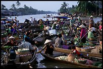 Floating market at Phung Hiep. Can Tho, Vietnam (color)