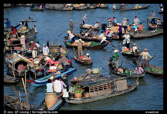 Floating market of Cai Ran. Can Tho, Vietnam (color)