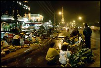 Night market and the local Eiffel tower. Da Lat, Vietnam ( color)