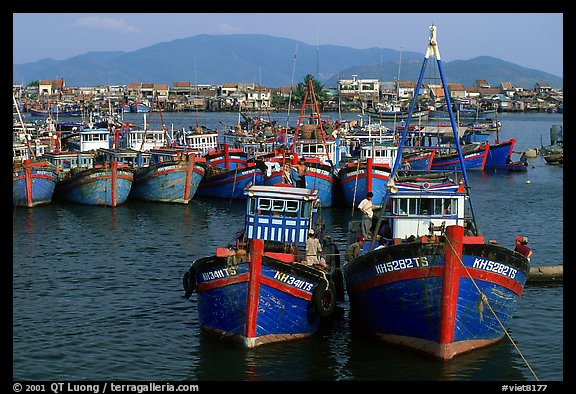 Colorfull fishing boats, Nha Trang. Vietnam (color)