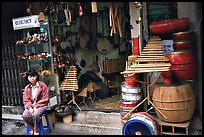 Traditional musical instruments for sale, old quarter. Hanoi, Vietnam ( color)