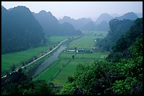 The Karstic landscape of Hoa Lu. Ninh Binh,  Vietnam ( color)