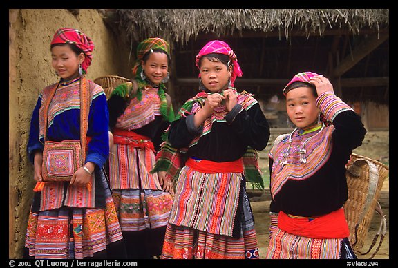 Young Flower Hmong  women. Bac Ha, Vietnam