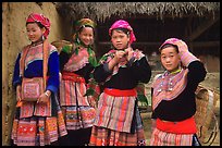 Young Flower Hmong  women. Bac Ha, Vietnam (color)
