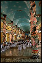 Interior of the Great Caodai Temple. Tay Ninh, Vietnam